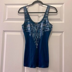 Express Rhinestone Sequin Tank Top